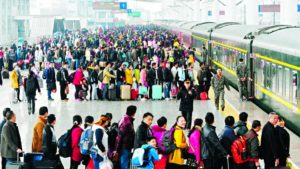 Crowded as usual at a Chinese train station