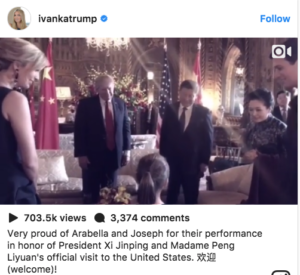 First Granddaughter Anabella Trump singing in Mandarin to President Xi
